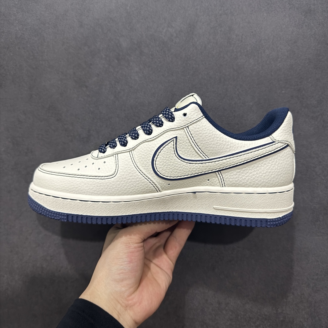 260  【定制版】海外限量发售NIke Air Force 1 '07 Low “Bape联名——米白深蓝线”空军一号 低帮  HH7518-066