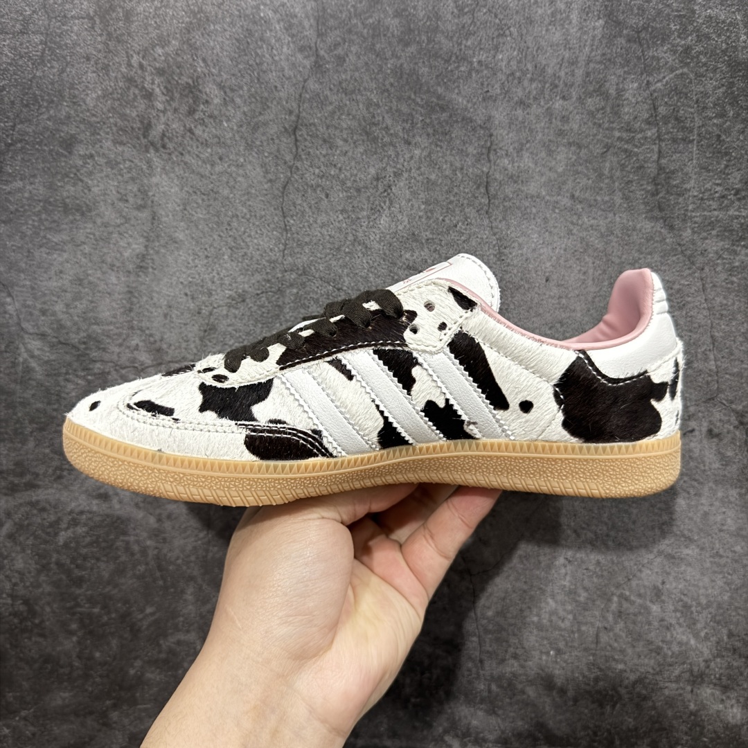 200  Adidas Samba OG ”Cow Print”  灰白棕 奶牛马毛 复古桑巴板鞋   JR1256