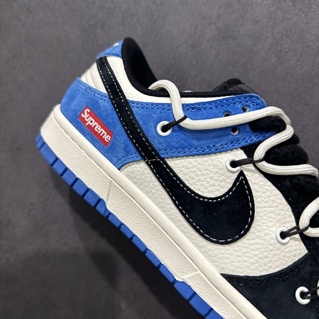 300  【定制版】Nike SB Dunk Low Sup系列 绑带黑白黑勾 周年高端定制 低帮休闲板鞋 YX5066-271