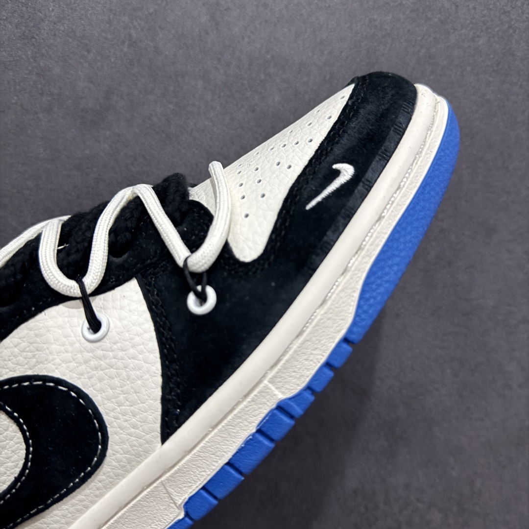 300  【定制版】Nike SB Dunk Low Sup系列 绑带黑白黑勾 周年高端定制 低帮休闲板鞋 YX5066-271