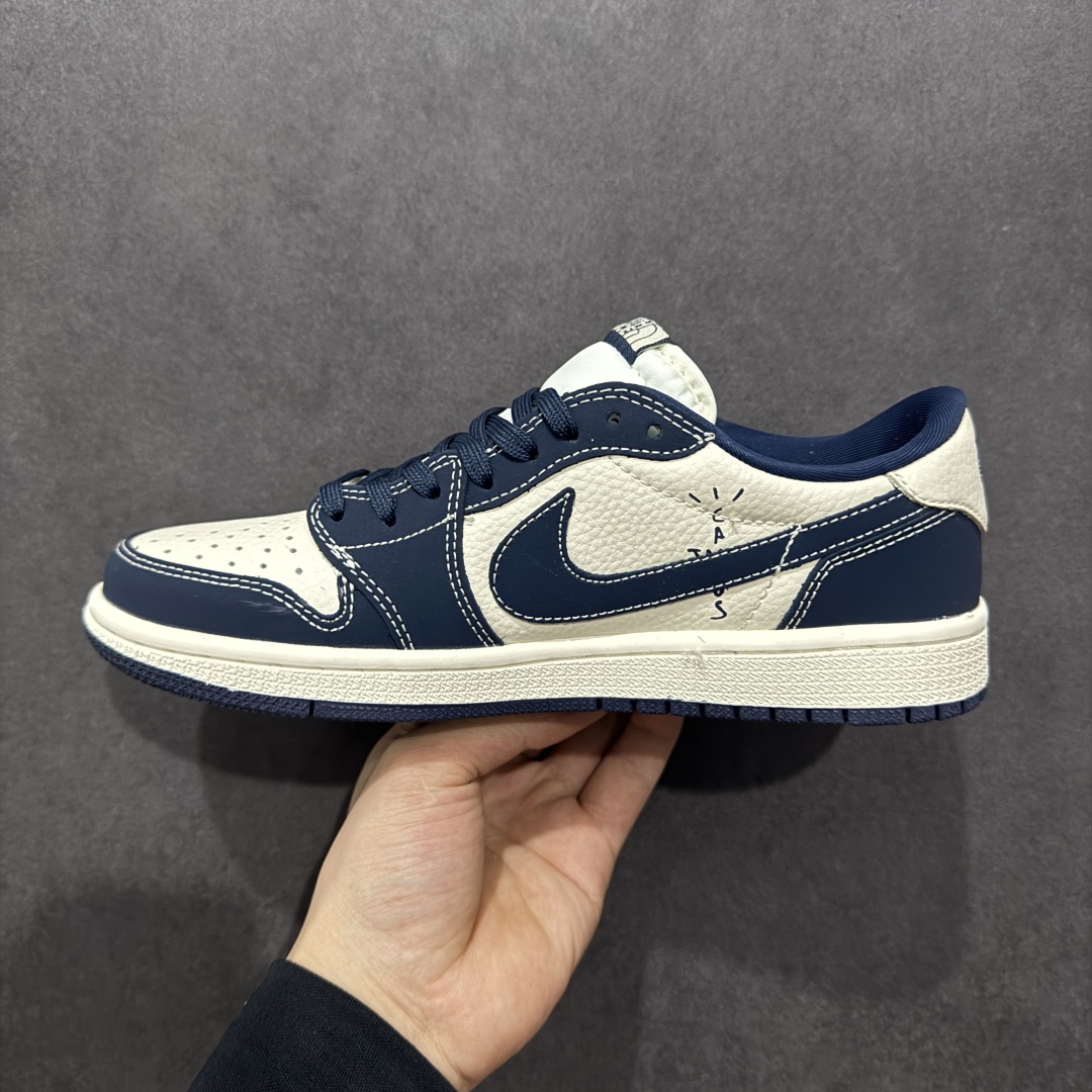 280  【定制版】Travis Scott x Fragment Design x Air Jordan 1 Low OG SP 乔1北面联名 抽象花纹 低帮文化休闲板鞋 LD2025-003