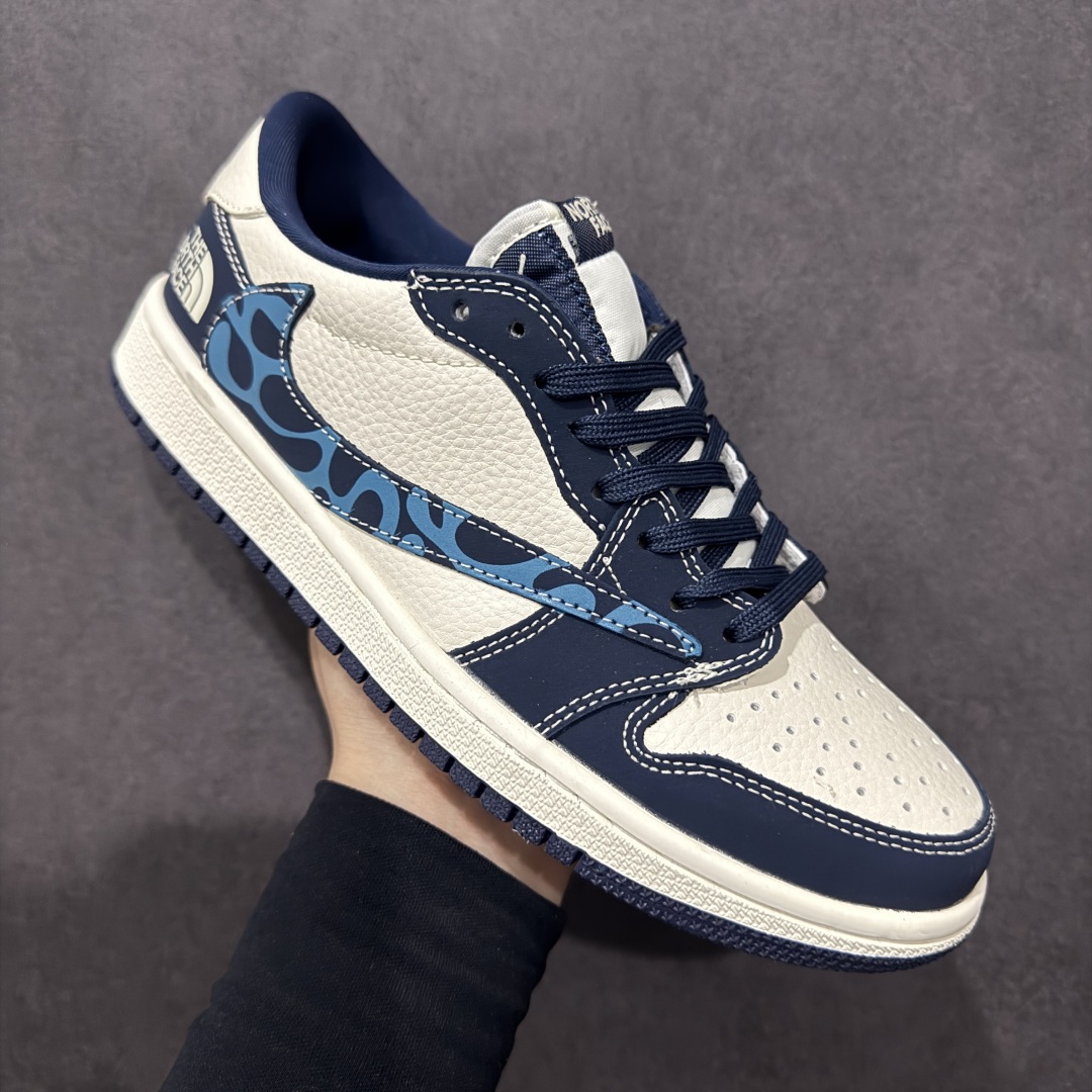 280  【定制版】Travis Scott x Fragment Design x Air Jordan 1 Low OG SP 乔1北面联名 抽象花纹 低帮文化休闲板鞋 LD2025-003