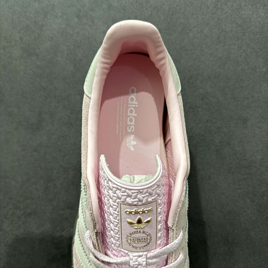170  【正确版】阿迪达斯Adidas Gazelle Indoor Trainers 羚羊内训系列低帮复古德训风百搭休闲运动板鞋 粉白 JI2716