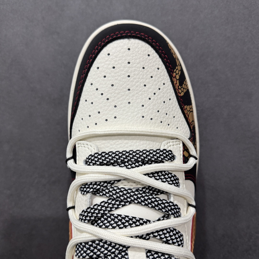 【定制版】Nike SB Dunk Low 蛇年系列 绑带红棕双勾 周年高端定制 低帮休闲板鞋 SJ2068-312