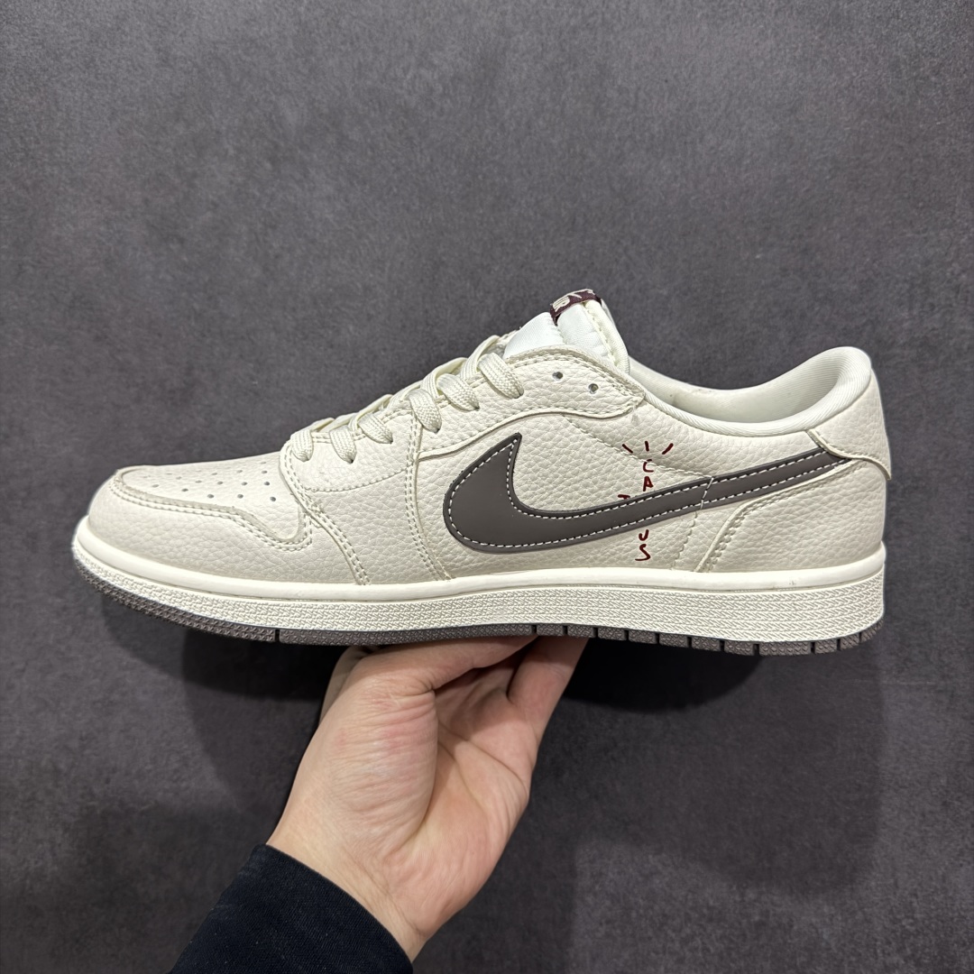 280  【定制版】Travis Scott x Fragment Design x Air Jordan 1 Low OG SP 乔1暴力熊联名 米白棕熊 低帮文化休闲板鞋 LD2025-004