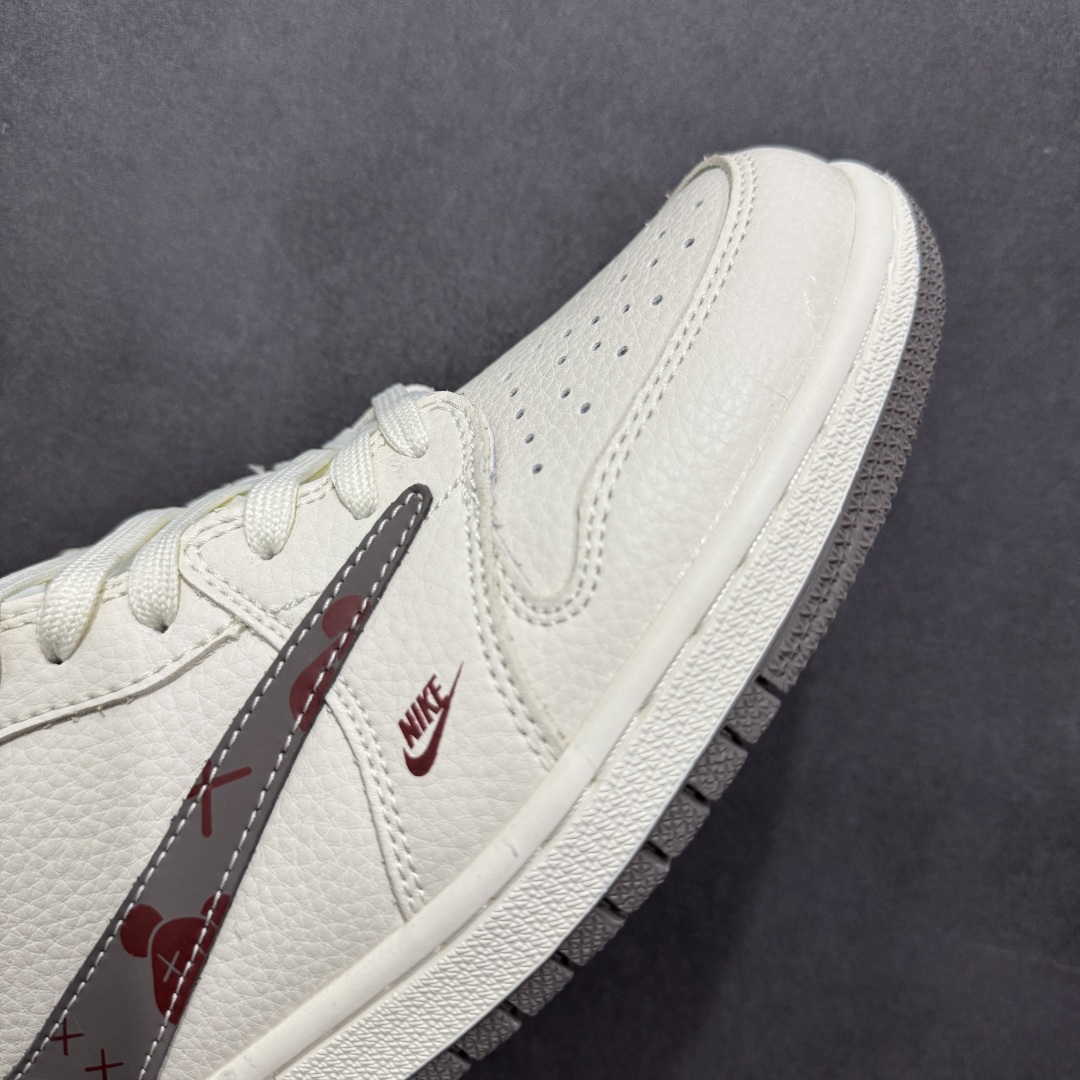 280  【定制版】Travis Scott x Fragment Design x Air Jordan 1 Low OG SP 乔1暴力熊联名 米白棕熊 低帮文化休闲板鞋 LD2025-004