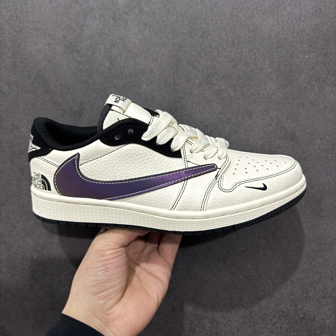 280  【定制版】Travis Scott x Fragment Design x Air Jordan 1 Low OG SP 乔1北面联名 黑线紫勾 低帮文化休闲板鞋 XS6089-500