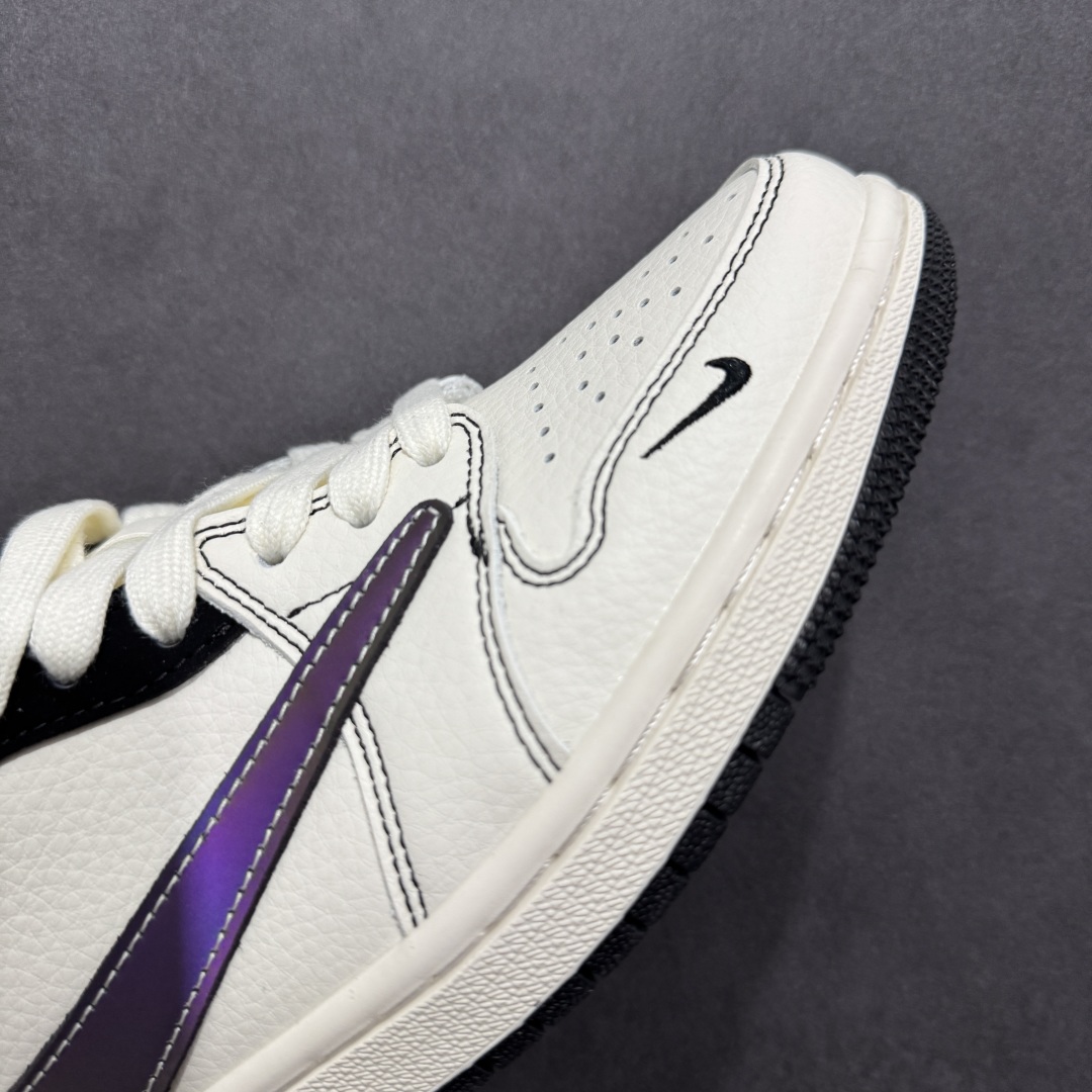 280  【定制版】Travis Scott x Fragment Design x Air Jordan 1 Low OG SP 乔1北面联名 黑线紫勾 低帮文化休闲板鞋 XS6089-500