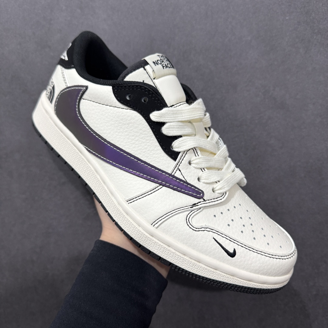 280  【定制版】Travis Scott x Fragment Design x Air Jordan 1 Low OG SP 乔1北面联名 黑线紫勾 低帮文化休闲板鞋 XS6089-500
