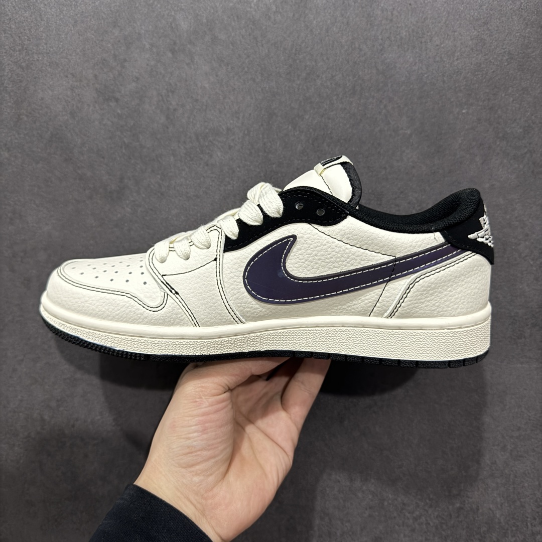 280  【定制版】Travis Scott x Fragment Design x Air Jordan 1 Low OG SP 乔1北面联名 黑线紫勾 低帮文化休闲板鞋 XS6089-500