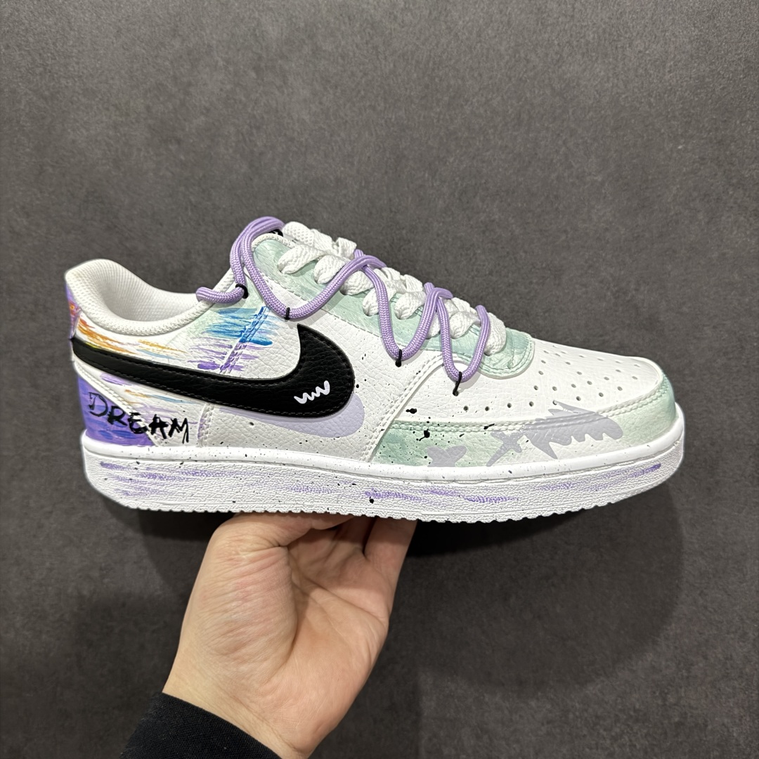 260  【定制版】Nike Court Vision Low 解构绑带 休闲运动板鞋 纯原版本 低帮百搭透气休闲运动板鞋  DH2987-077