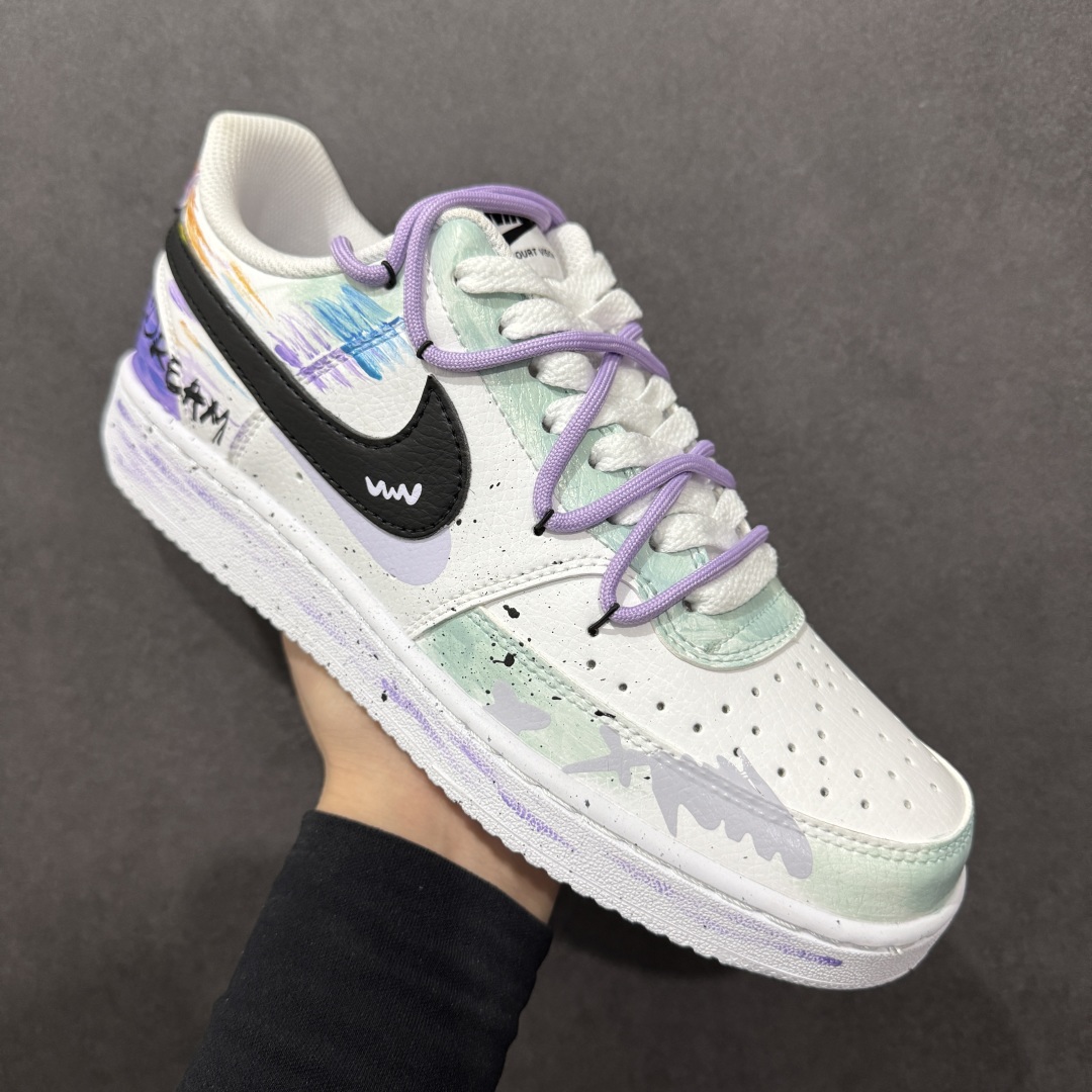 260  【定制版】Nike Court Vision Low 解构绑带 休闲运动板鞋 纯原版本 低帮百搭透气休闲运动板鞋  DH2987-077