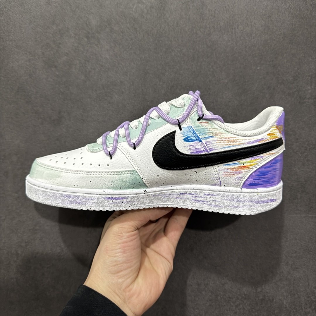 260  【定制版】Nike Court Vision Low 解构绑带 休闲运动板鞋 纯原版本 低帮百搭透气休闲运动板鞋  DH2987-077