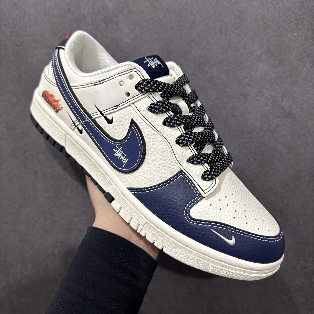 280  【定制版】Nike SB Dunk Low 斯图西联名 米蓝火焰 周年高端定制 低帮休闲板鞋 ZH2598-226