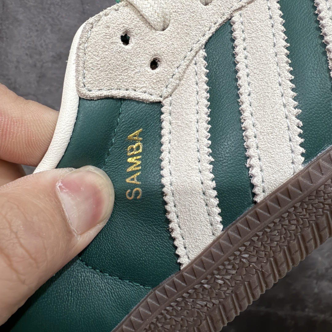 图片[3]-【CG纯原】市面最顶级品质没有之一！ 此版鞋身全部采用进口原厂头层皮 原厂头层 区分市面偷工减料！ Adidas Originals Samba 桑巴德训鞋 绿白 原版原楦原材，99.999%还原度 鞋带都是原厂的，系鞋带的方式都同步ZP！ 货号：JI3215 尺码：36 36.5 37 38 38.5 39 40 40.5 41 42 42.5 43 44 44.5 45-选品中心