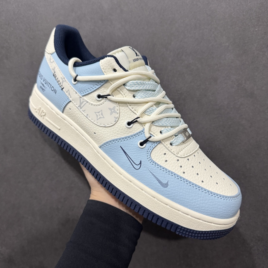 260  【定制版】Nike Air Force 1'07 Low LV联名 大学蓝抽绳 空军一号低帮休闲板鞋 DM6868-058