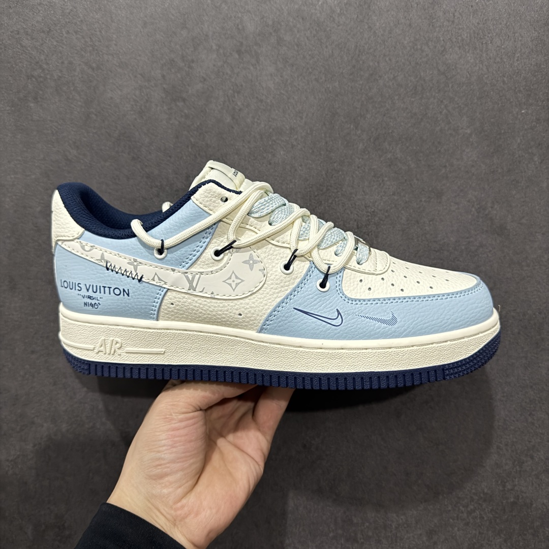 260  【定制版】Nike Air Force 1'07 Low LV联名 大学蓝抽绳 空军一号低帮休闲板鞋 DM6868-058