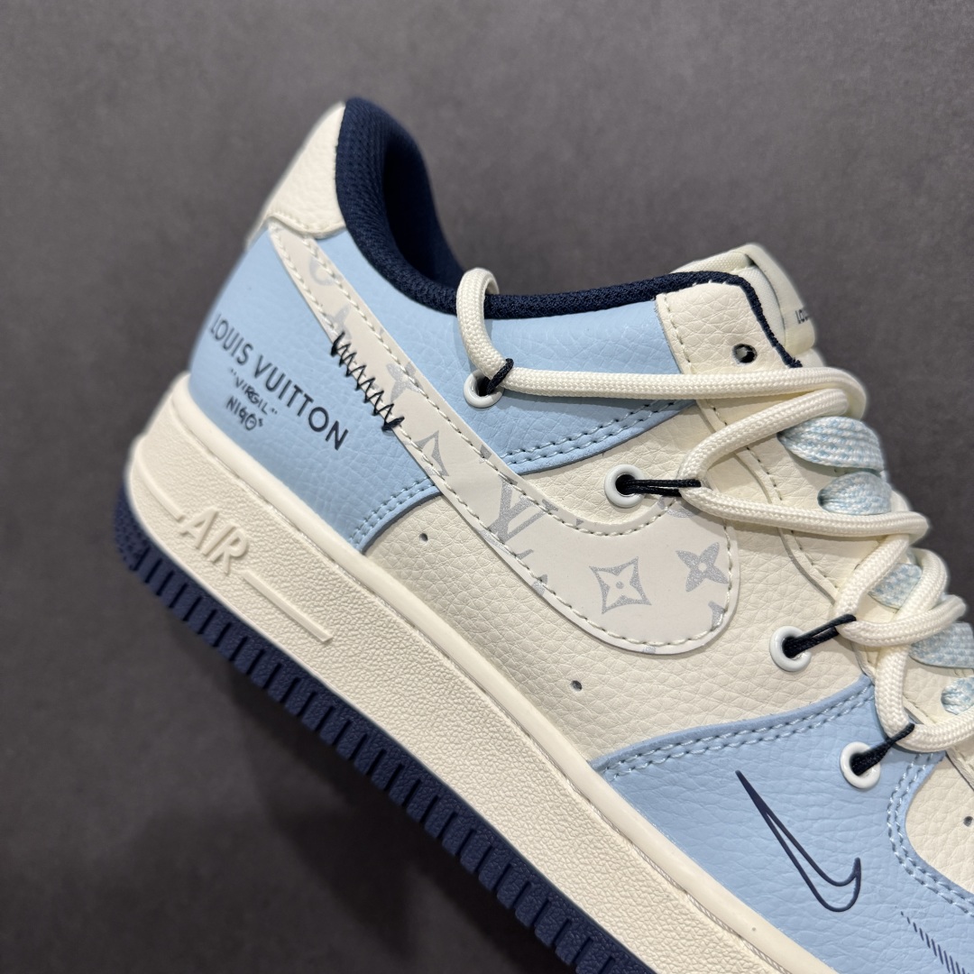 260  【定制版】Nike Air Force 1'07 Low LV联名 大学蓝抽绳 空军一号低帮休闲板鞋 DM6868-058