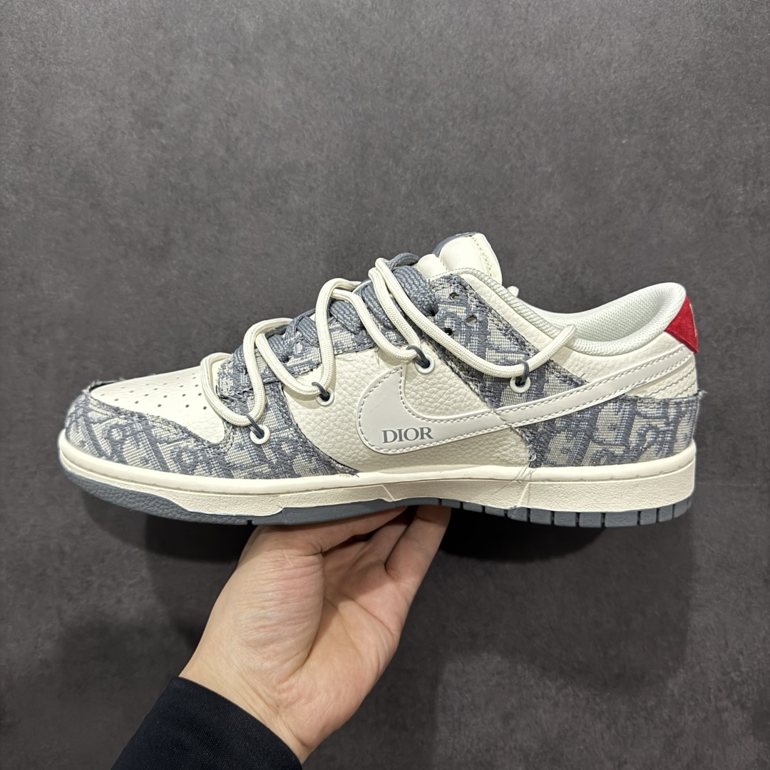 300  【定制版】Nike SB Dunk Low 迪奥联名 绑带织布白勾 周年高端定制 低帮休闲板鞋 SJ2068-316