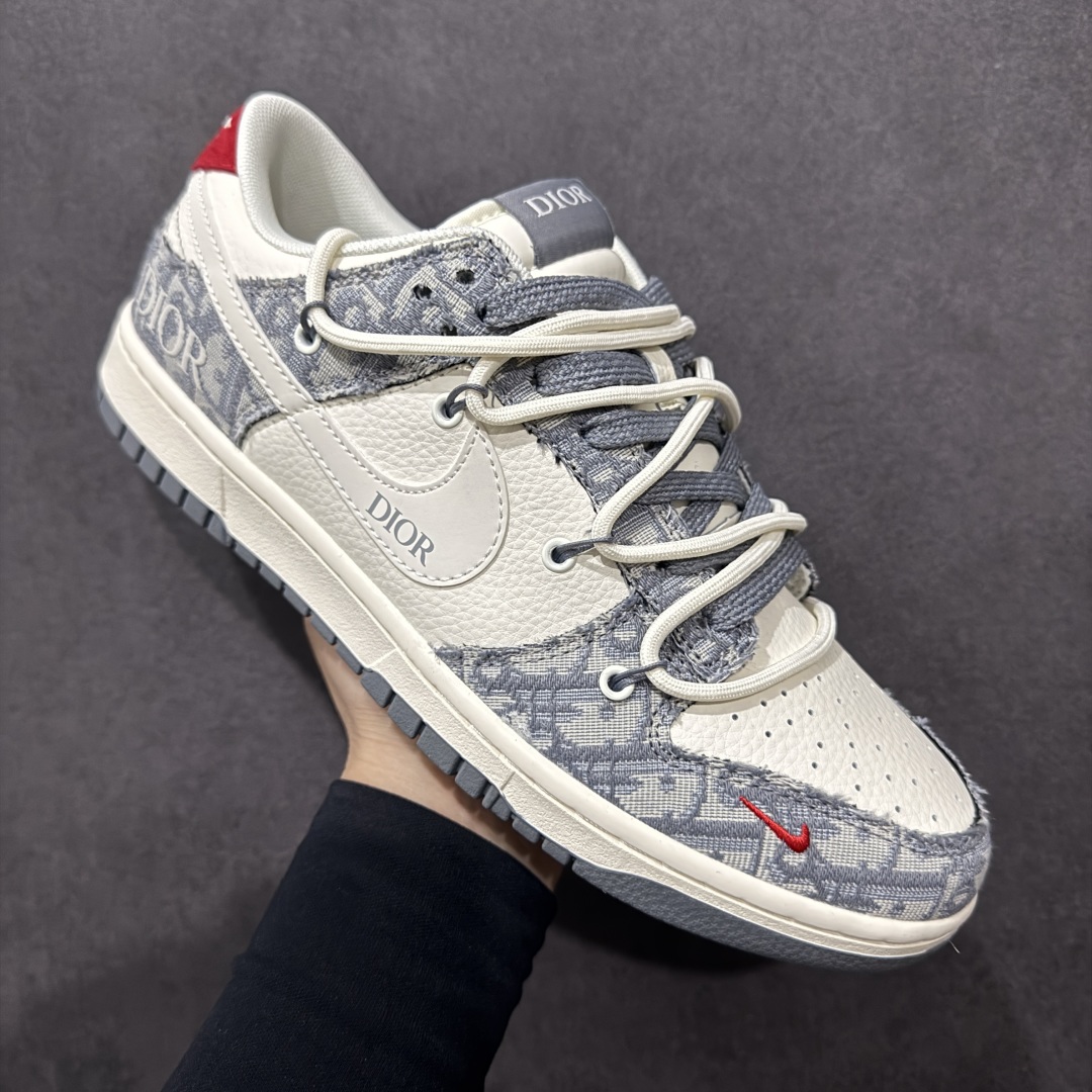 300  【定制版】Nike SB Dunk Low 迪奥联名 绑带织布白勾 周年高端定制 低帮休闲板鞋 SJ2068-316