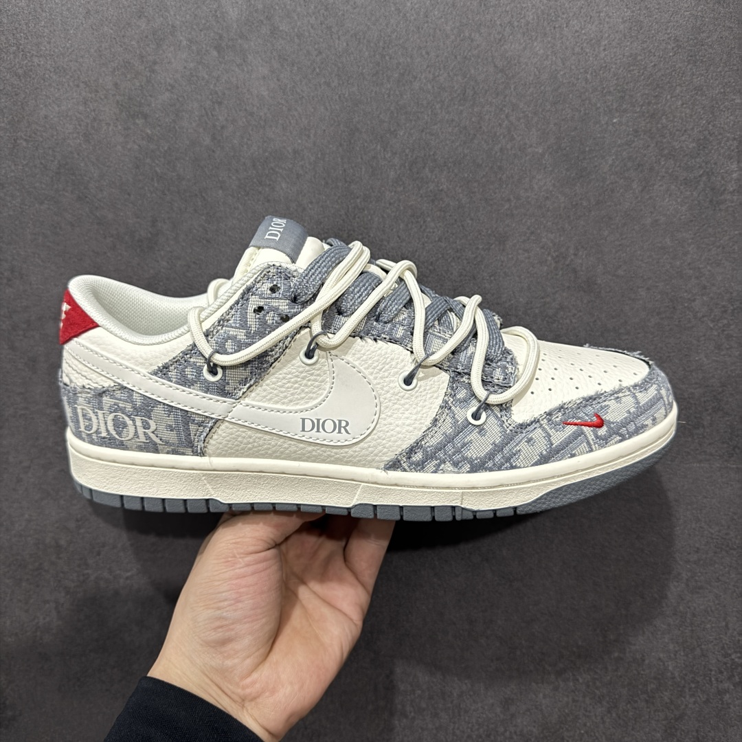 300  【定制版】Nike SB Dunk Low 迪奥联名 绑带织布白勾 周年高端定制 低帮休闲板鞋 SJ2068-316