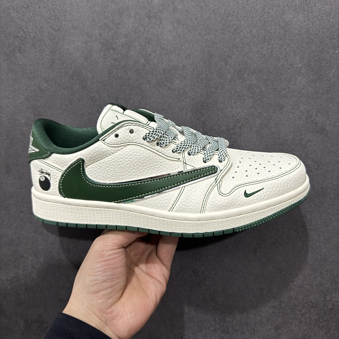 280  【定制版】Travis Scott x Fragment Design x Air Jordan 1 Low OG SP AJ1 乔1 斯图西联名 米绿黑8 低帮文化休闲板鞋 ZH2598-243
