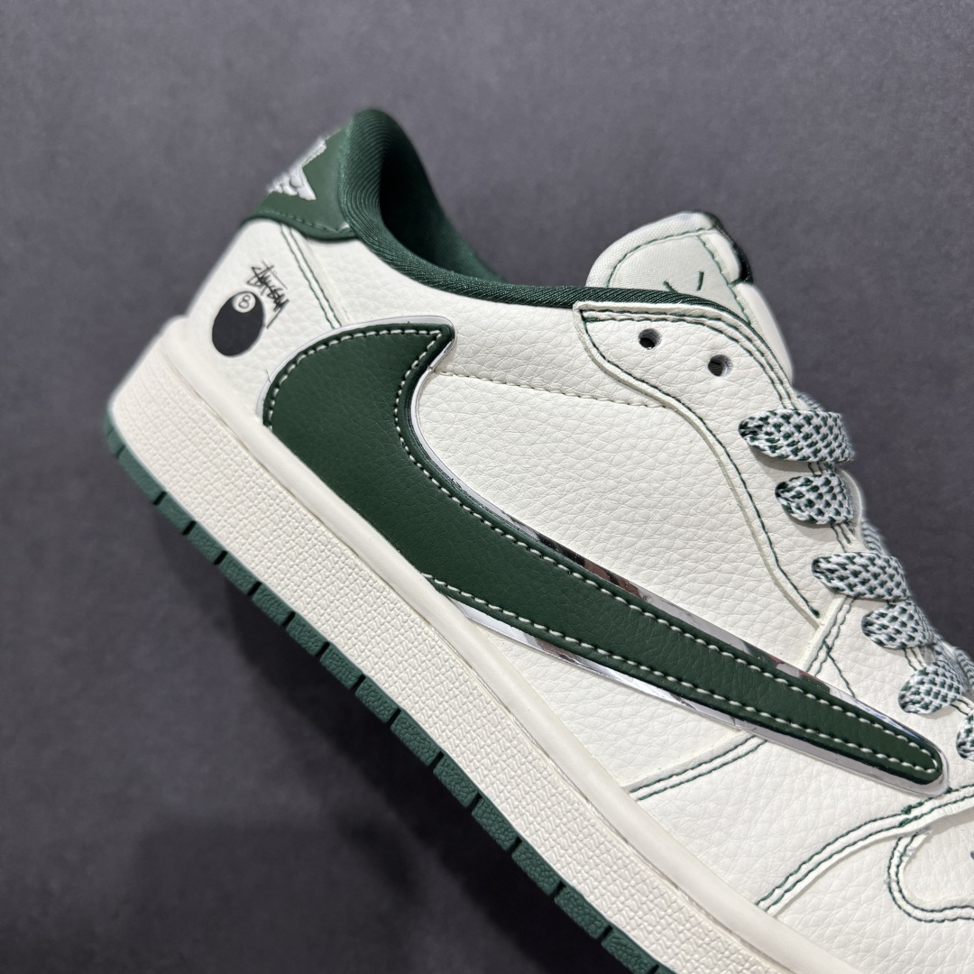 280  【定制版】Travis Scott x Fragment Design x Air Jordan 1 Low OG SP AJ1 乔1 斯图西联名 米绿黑8 低帮文化休闲板鞋 ZH2598-243