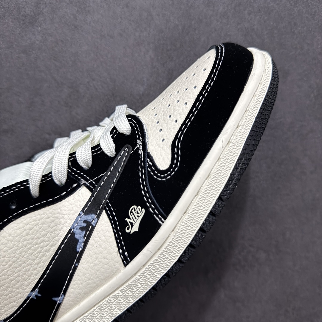 280  【定制版】Travis Scott x Fragment Design x Air Jordan 1 Low OG SP AJ1 乔1 北面联名 米黑涂鸦勾 低帮文化休闲板鞋 XS2024-021
