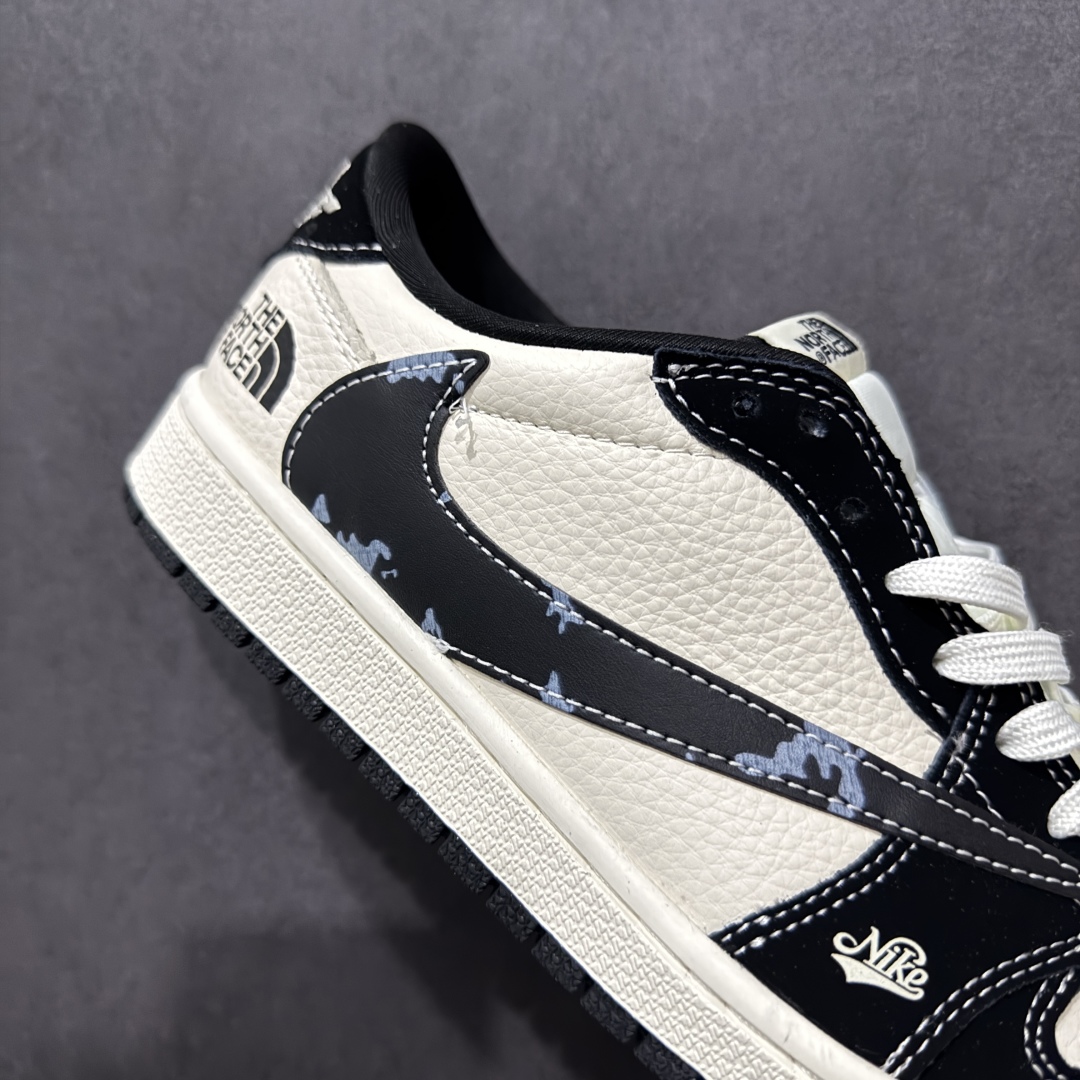 280  【定制版】Travis Scott x Fragment Design x Air Jordan 1 Low OG SP AJ1 乔1 北面联名 米黑涂鸦勾 低帮文化休闲板鞋 XS2024-021