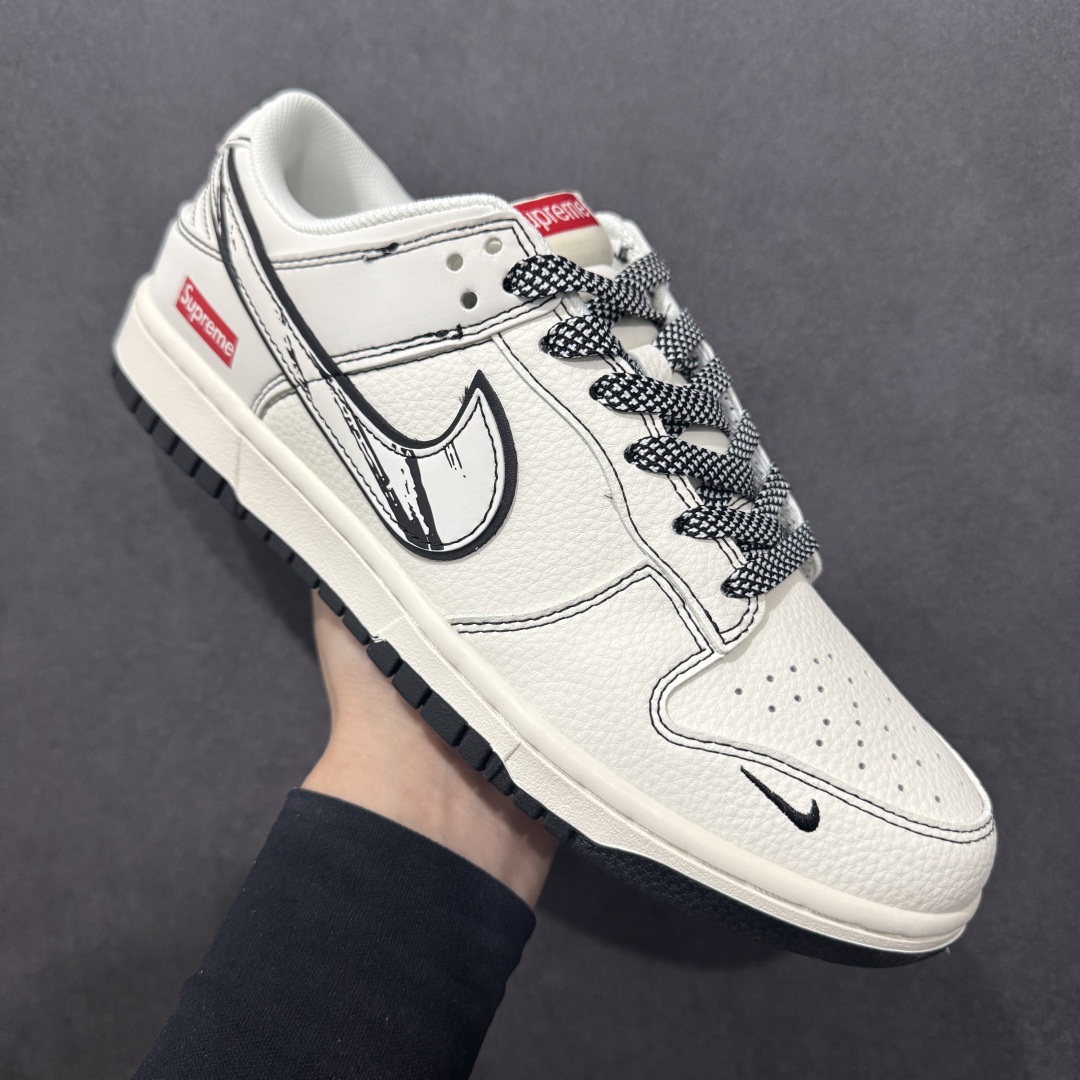 280  【定制版】Nike SB Dunk Low Supreme联名 涂鸦黑线 周年高端定制 低帮休闲板鞋 JJ2508-560