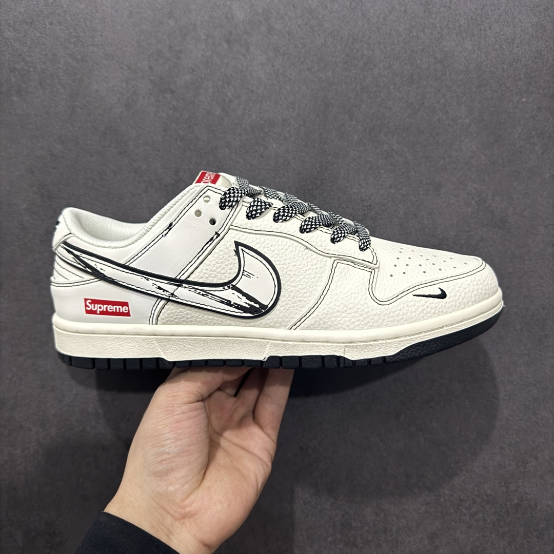 280  【定制版】Nike SB Dunk Low Supreme联名 涂鸦黑线 周年高端定制 低帮休闲板鞋 JJ2508-560