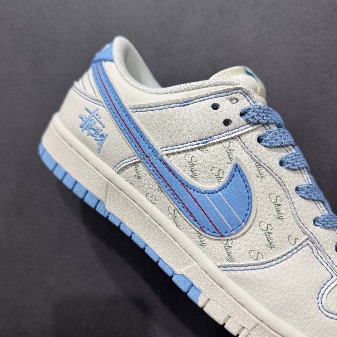 280  【定制版】Nike SB Dunk Low 斯图西联名 双拼蓝线 周年高端定制 低帮休闲板鞋 XS6089-534
