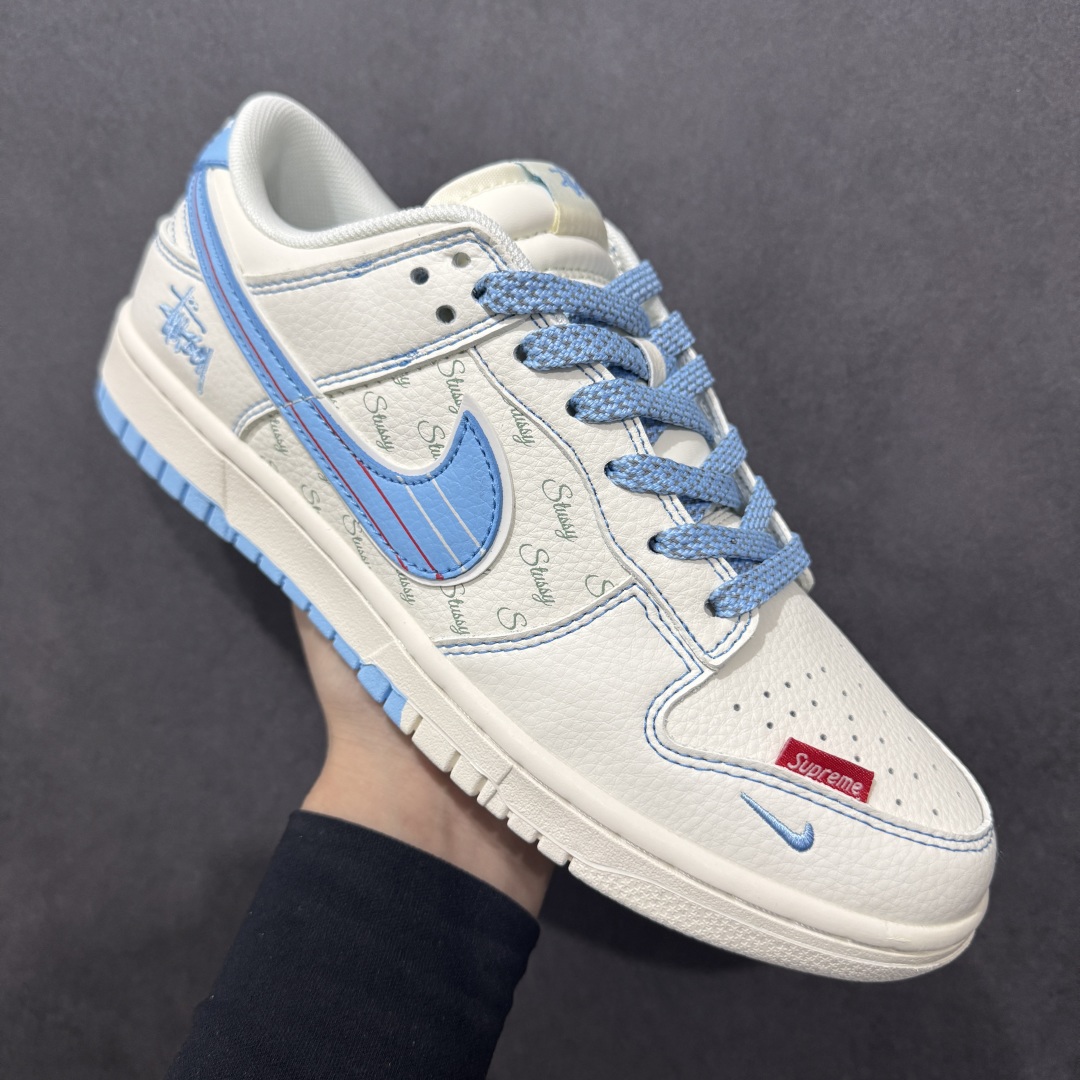 280  【定制版】Nike SB Dunk Low 斯图西联名 双拼蓝线 周年高端定制 低帮休闲板鞋 XS6089-534
