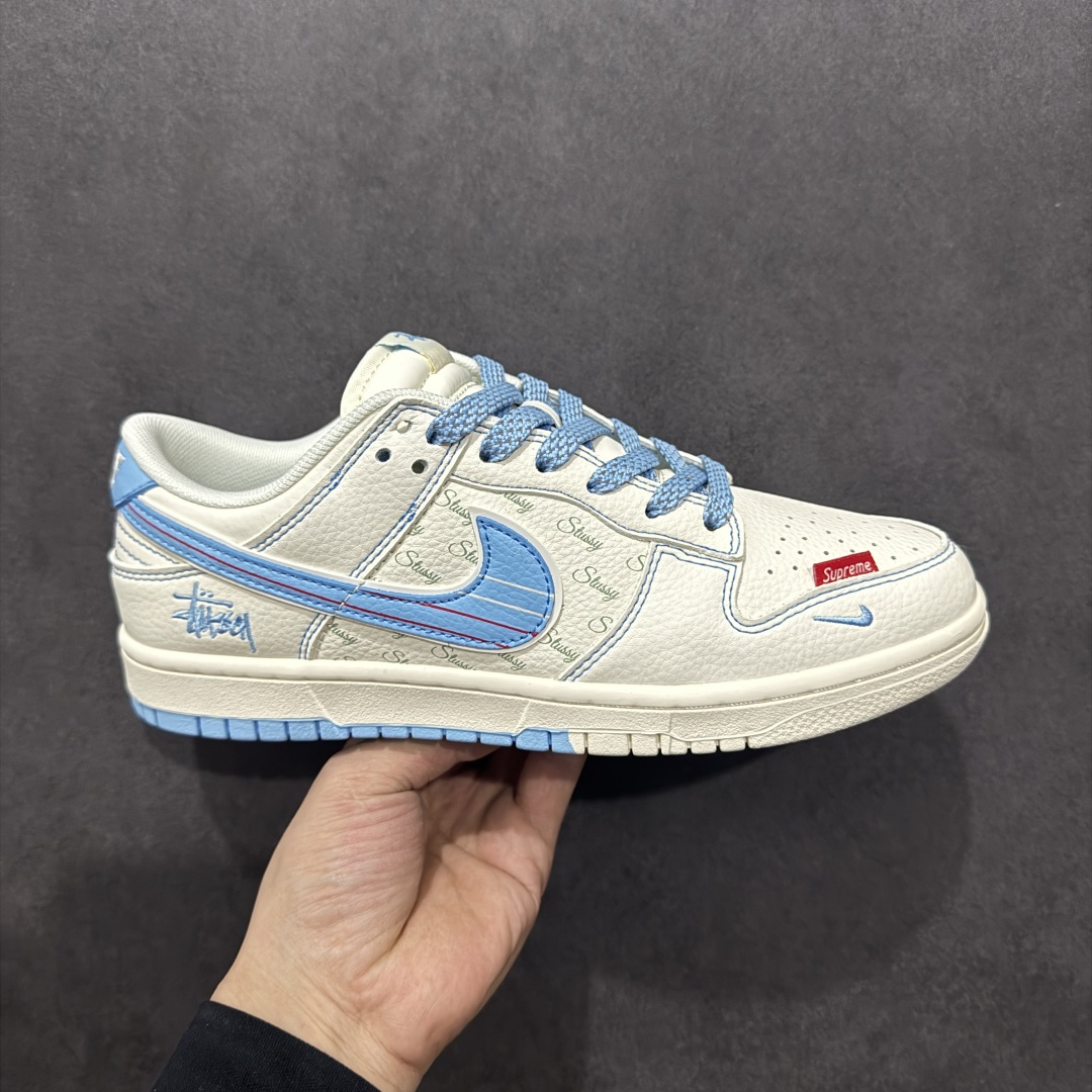 280  【定制版】Nike SB Dunk Low 斯图西联名 双拼蓝线 周年高端定制 低帮休闲板鞋 XS6089-534