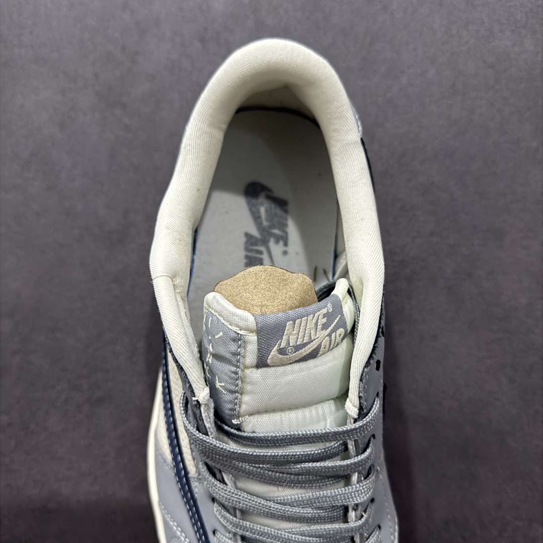 280  【定制版】Travis Scott x Fragment Design x Air Jordan 1 Low OG SP AJ1 乔1鬼脸联名 白蓝生胶 低帮文化休闲板鞋 LD2025-005