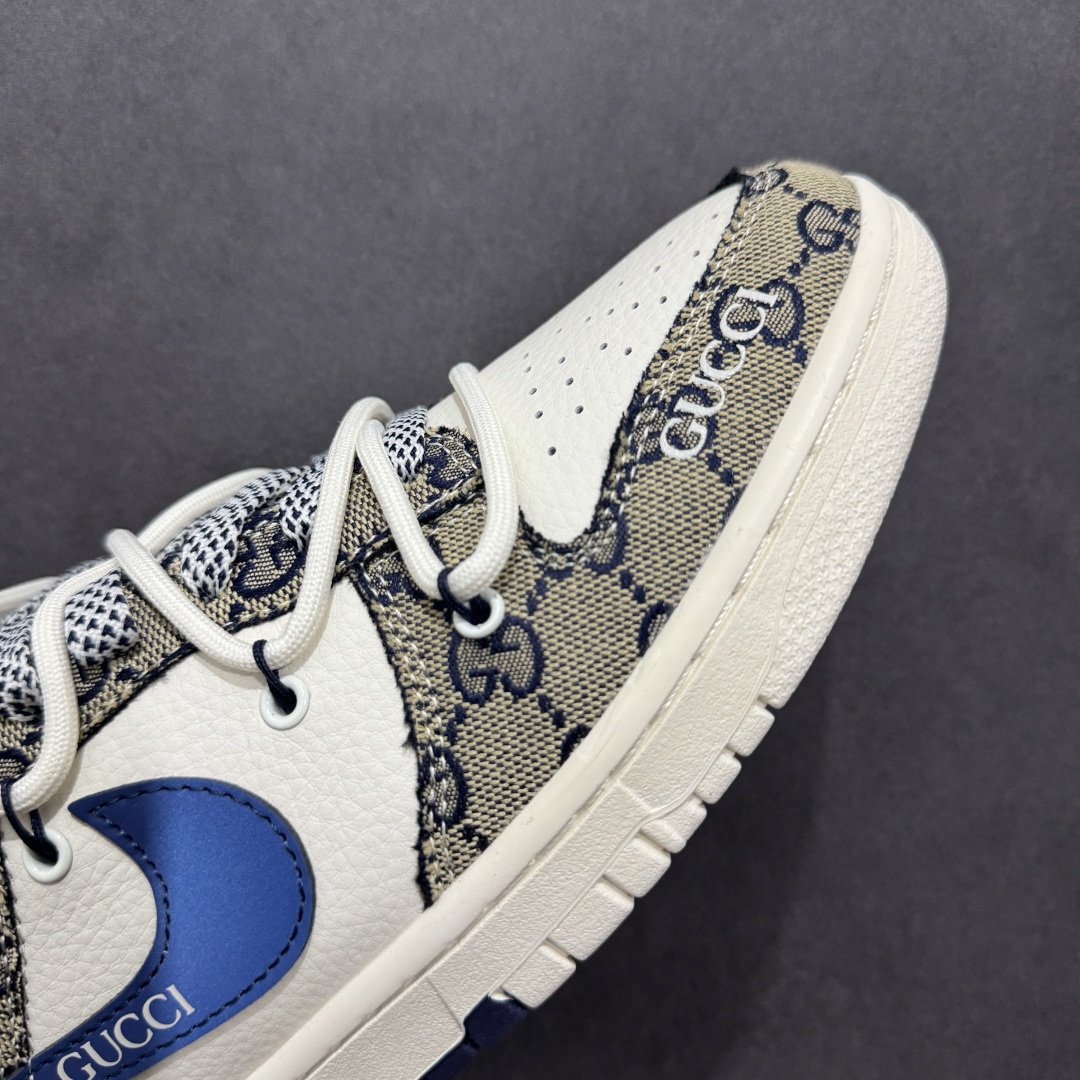 300  【定制版】Nike SB Dunk Low 古驰联名 绑带织布蓝勾 周年高端定制 低帮休闲板鞋 SJ2068-317