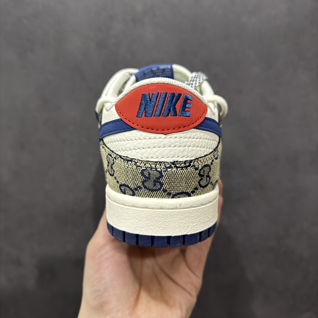 300  【定制版】Nike SB Dunk Low 古驰联名 绑带织布蓝勾 周年高端定制 低帮休闲板鞋 SJ2068-317