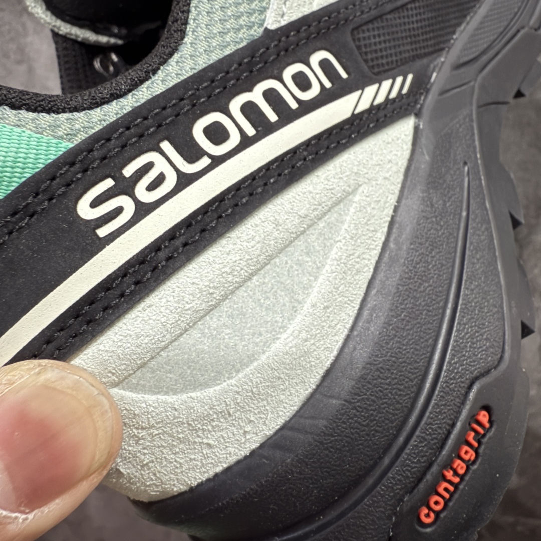 图片[3]-【绿X版】Salomon 萨洛蒙联名 X-Alp LTR系列 情侣款户外休闲运动鞋 黑色緑青色海湾绿 475961 原版购入开发 做货 这款由MM6全新演绎的X-AIp专注于其空气动力学的外观上，标志性白色与奶油色带来都市风格 鞋舌上的MM6 数字标志就像一枚手工印章，与SALOMON大胆而高科技的LOGO相得益彰 另一双则以纯粹的黑色打造，突出富质感的细节，标志性运动鞋被提炼为新的都市经典 为 SALOMON带来静谧气息 配送专柜精美包装 面料： 原版进口牛皮+透气网面 内里：原版进口透气网里 鞋底：原版开模防滑橡胶大底 底厚：4CM 尺码： 36 36.5 37.5 38 38.5 39 40 440.5 41 42 42.5 43 44 44.5 45 46-选品中心