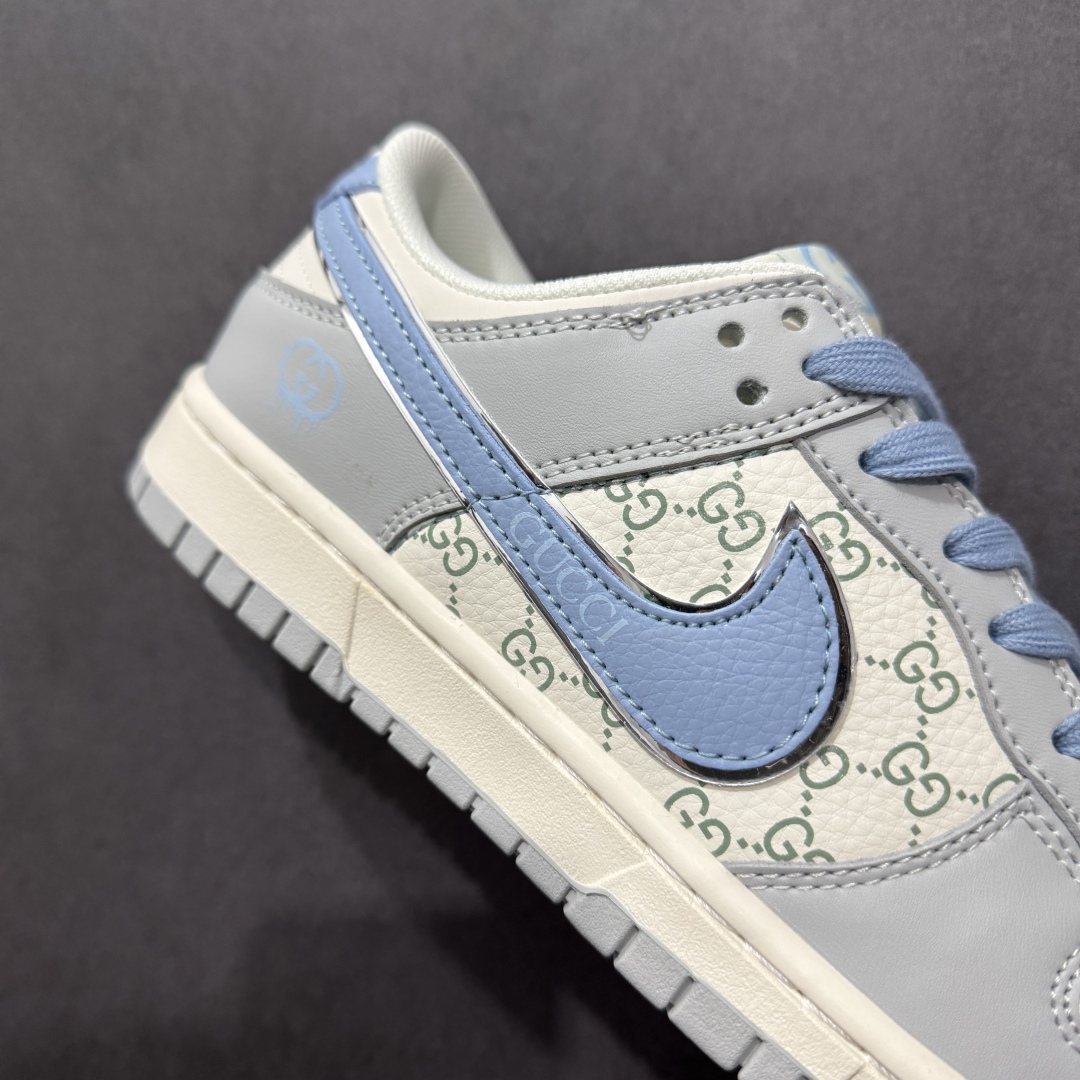 280  【定制版】Nike SB Dunk Low 古驰联名 灰蓝印花 周年高端定制 低帮休闲板鞋 JJ2508-556