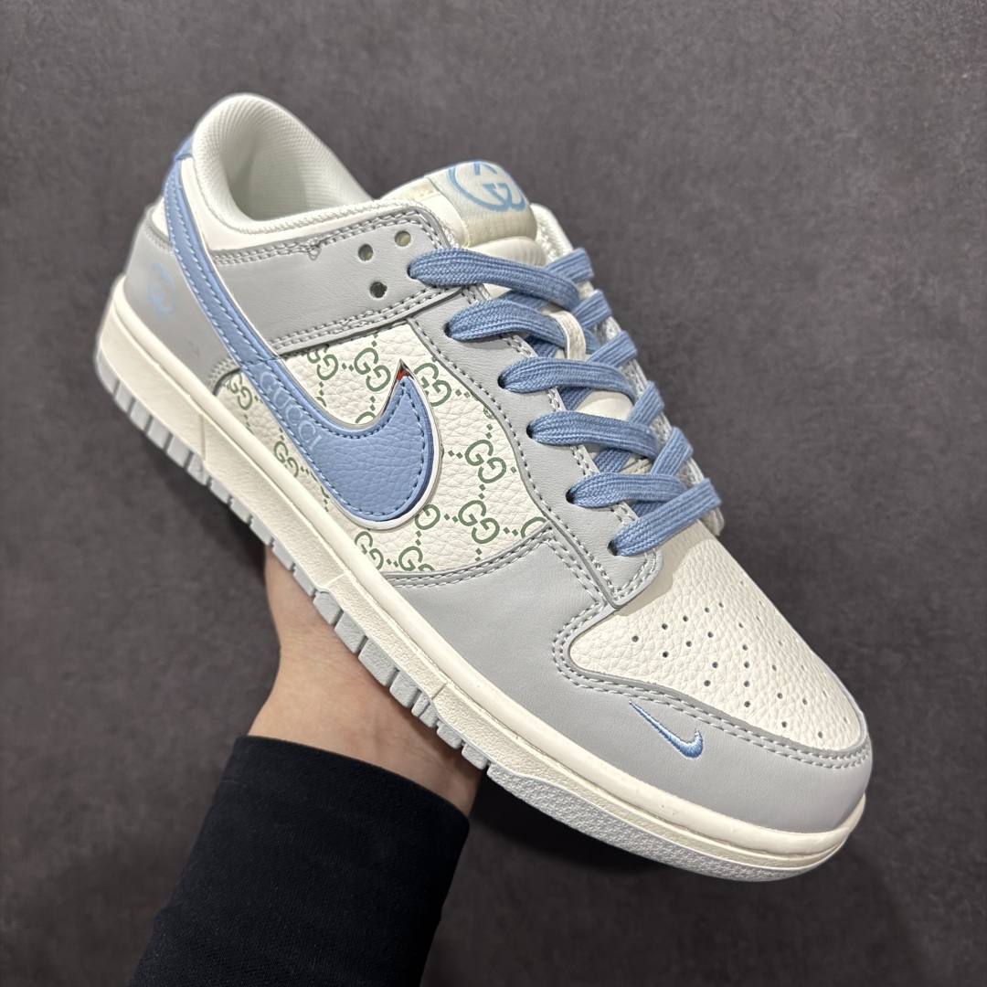 280  【定制版】Nike SB Dunk Low 古驰联名 灰蓝印花 周年高端定制 低帮休闲板鞋 JJ2508-556