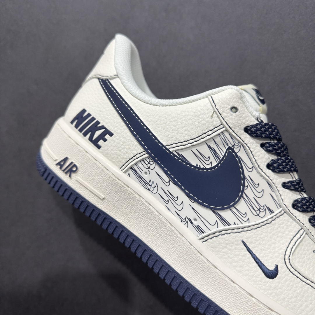 260  【定制版】Nike Air Force 1'07 Low 耐克联名 深蓝多重勾 空军一号低帮休闲板鞋 HH7518-069