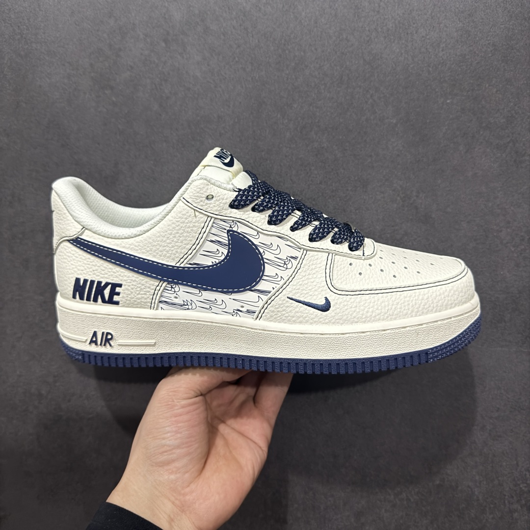 260  【定制版】Nike Air Force 1'07 Low 耐克联名 深蓝多重勾 空军一号低帮休闲板鞋 HH7518-069