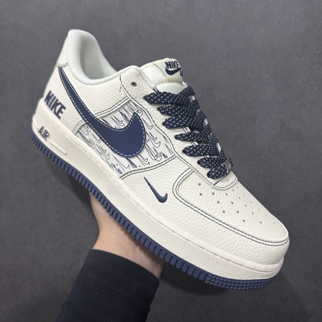 260  【定制版】Nike Air Force 1'07 Low 耐克联名 深蓝多重勾 空军一号低帮休闲板鞋 HH7518-069