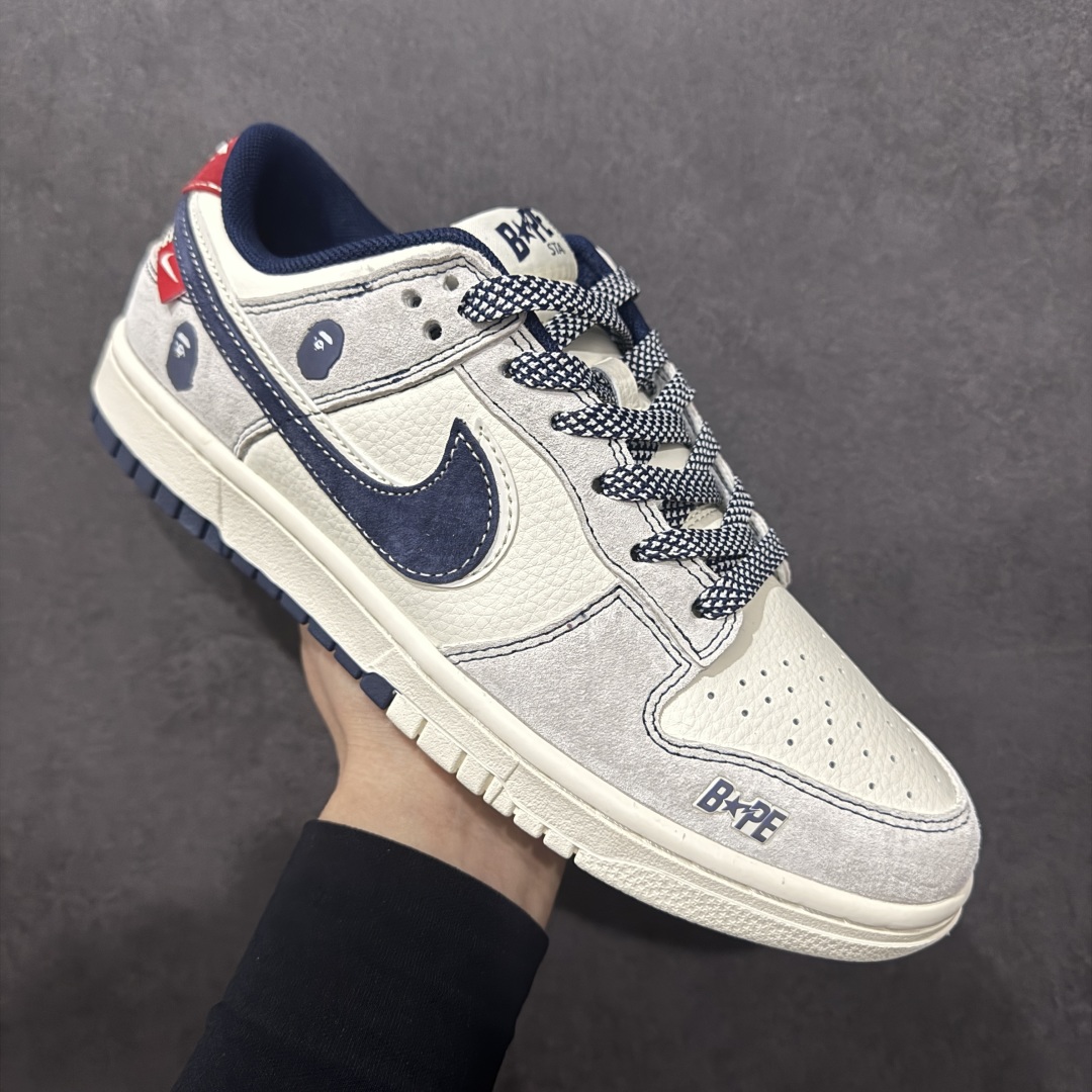 280  【定制版】Nike SB Dunk Low Bape联名 猪八蓝白双勾 周年高端定制 低帮休闲板鞋 SJ2558-018