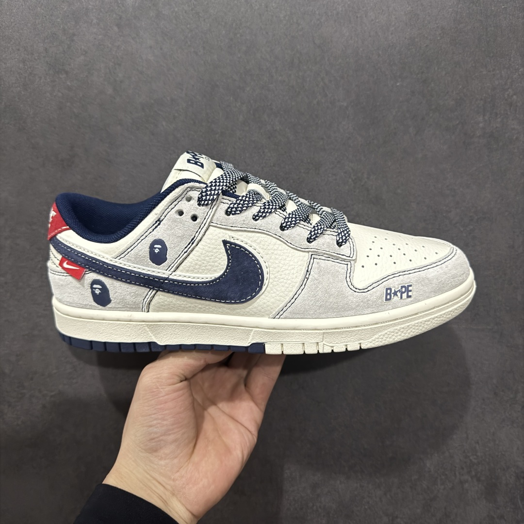 280  【定制版】Nike SB Dunk Low Bape联名 猪八蓝白双勾 周年高端定制 低帮休闲板鞋 SJ2558-018