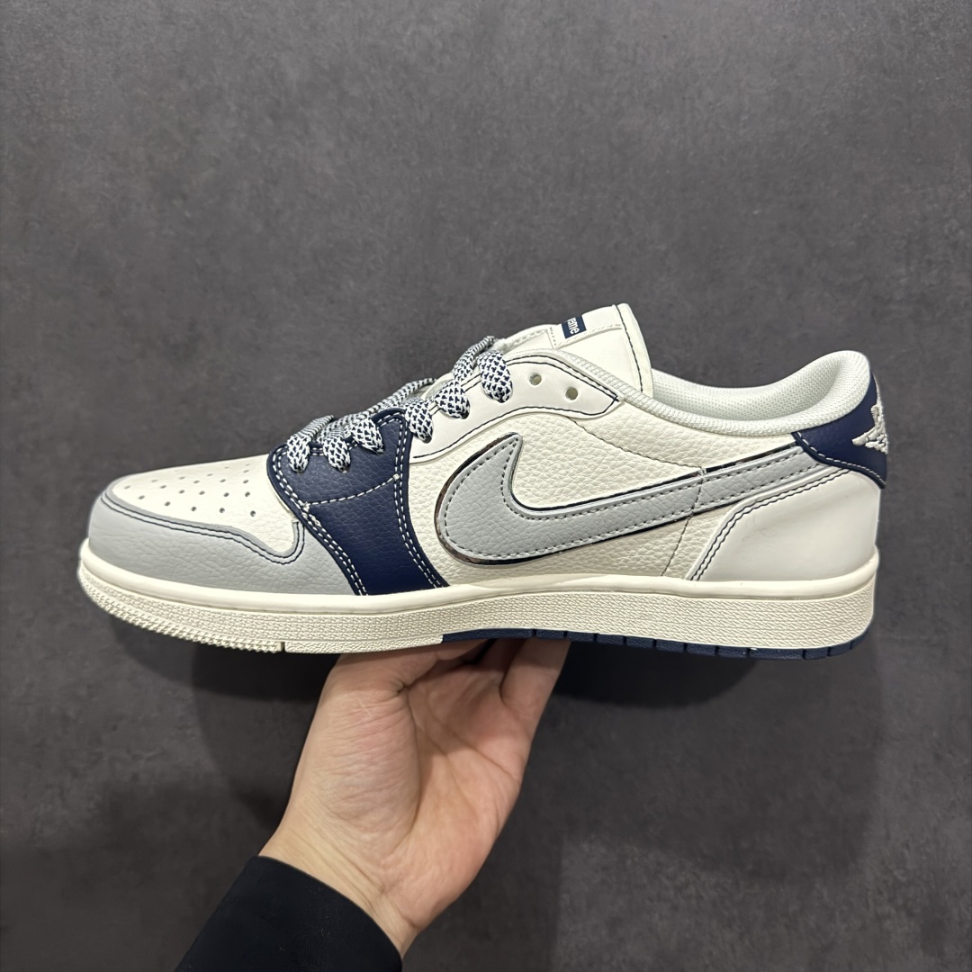 280  【定制版】Travis Scott x Fragment Design x Air Jordan 1 Low OG SP AJ1 乔1 Supreme联名 双拼灰星星 低帮文化休闲板鞋 XS7089-549