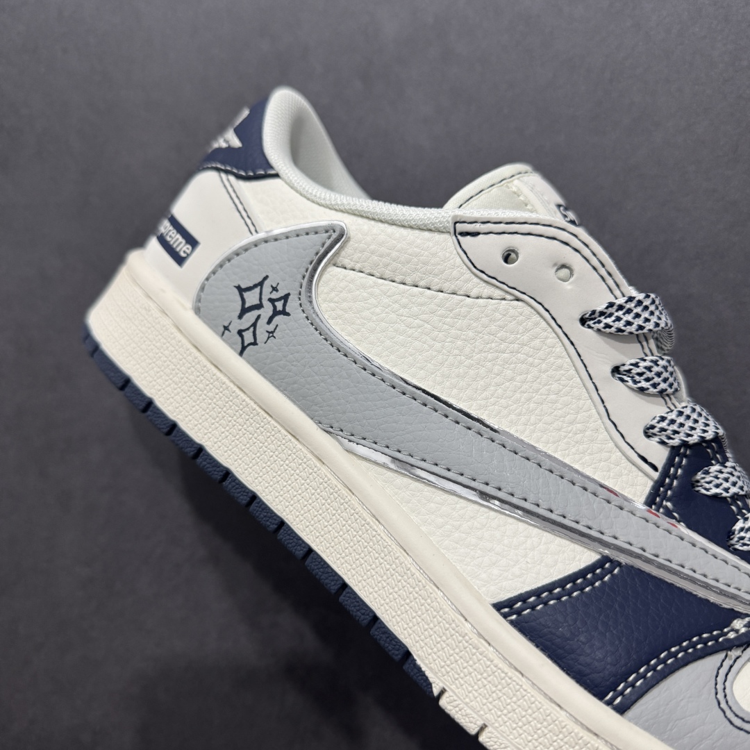 280  【定制版】Travis Scott x Fragment Design x Air Jordan 1 Low OG SP AJ1 乔1 Supreme联名 双拼灰星星 低帮文化休闲板鞋 XS7089-549