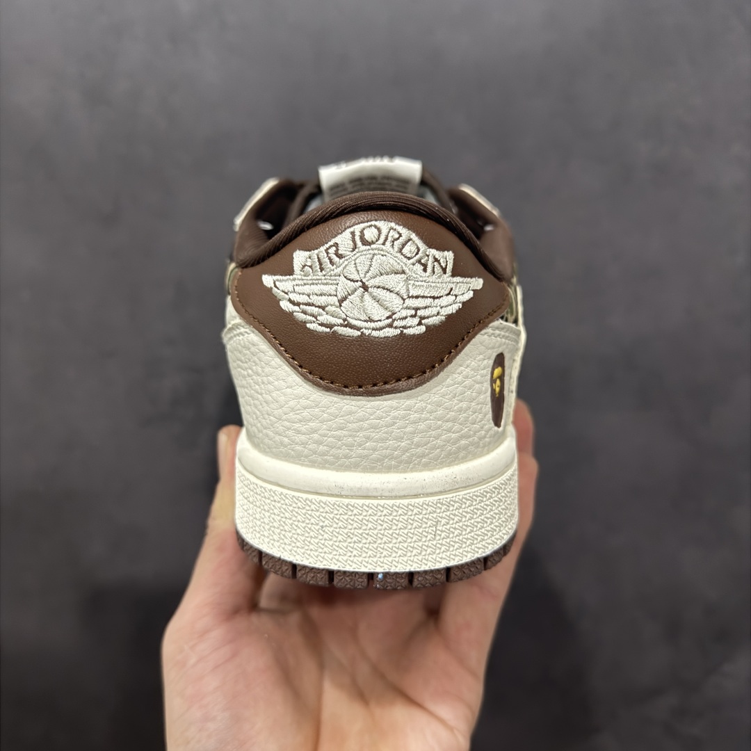 280  【定制版】Travis Scott x Fragment Design x Air Jordan 1 Low OG SP AJ1 乔1 Bape联名 米棕迷彩 低帮文化休闲板鞋 XS2024-019