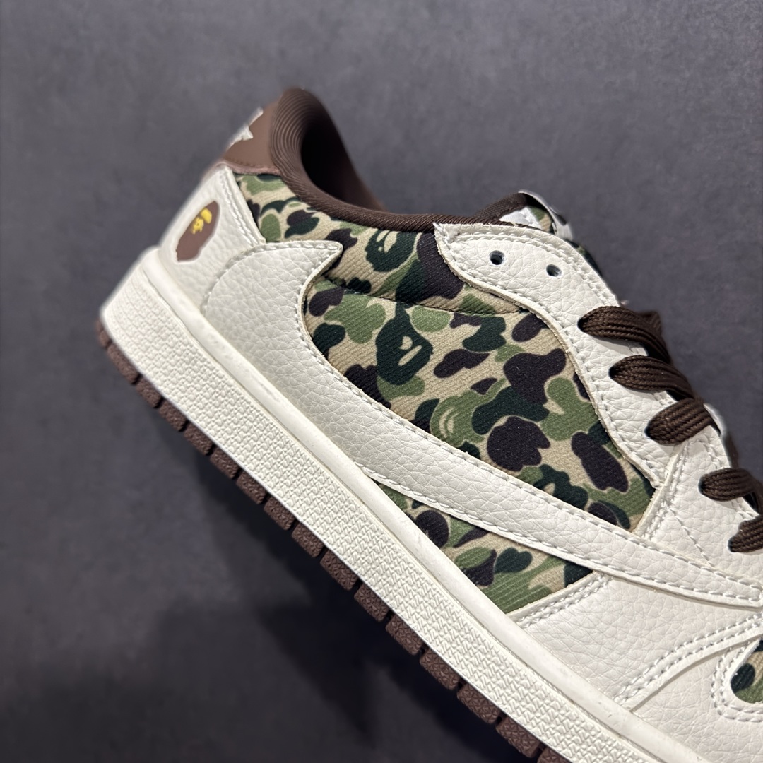 280  【定制版】Travis Scott x Fragment Design x Air Jordan 1 Low OG SP AJ1 乔1 Bape联名 米棕迷彩 低帮文化休闲板鞋 XS2024-019