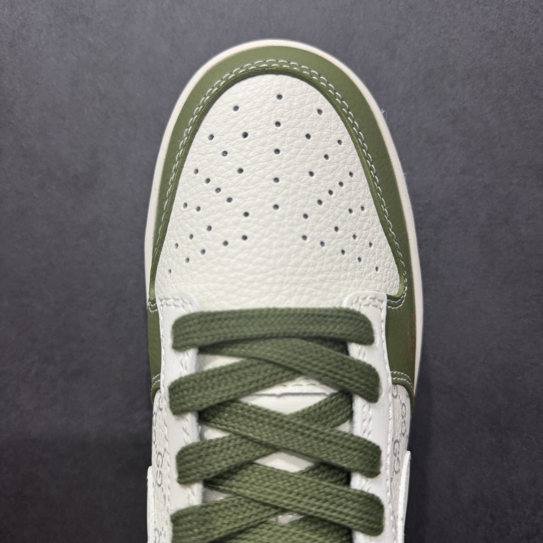 260  【定制版】Stussy x Travis Scott x Air Jordan 1 Low 斯图西 x AJ1 低帮GUCCi 白绿灰倒勾联名 SD6868-106